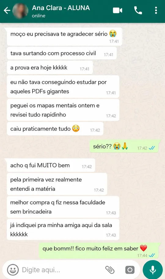 Depoimento de aluno - Mega Pack Direito Simplificado
