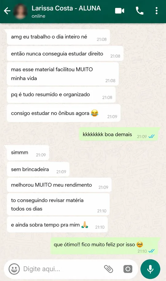 Depoimento de aluno - Mega Pack Direito Simplificado