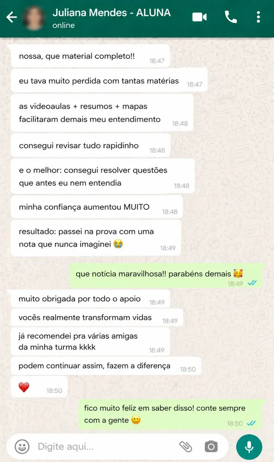 Depoimento de aluno - Mega Pack Direito Simplificado